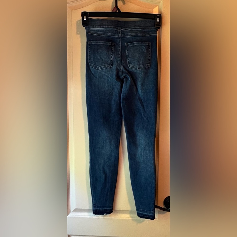 SPANX Dark Blue Distressed Ankle Skinny Jeans Size XS - Picture 7 of 16